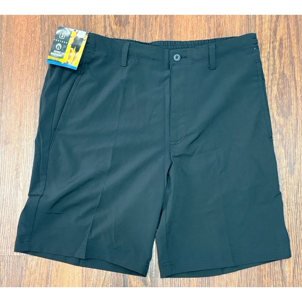 New PGA Tour Men's Sz 36 Blue Golf Shorts Polyester Active Waistband Stretch